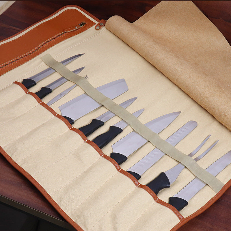 Chef Knife Storage Bag LeatherWrap Type