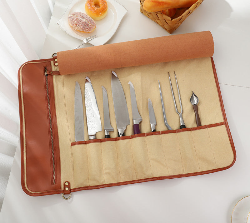 Leather Kitchen knife storage bag