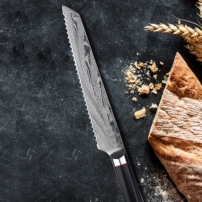 Japanese Damascus Steel Bread Knife