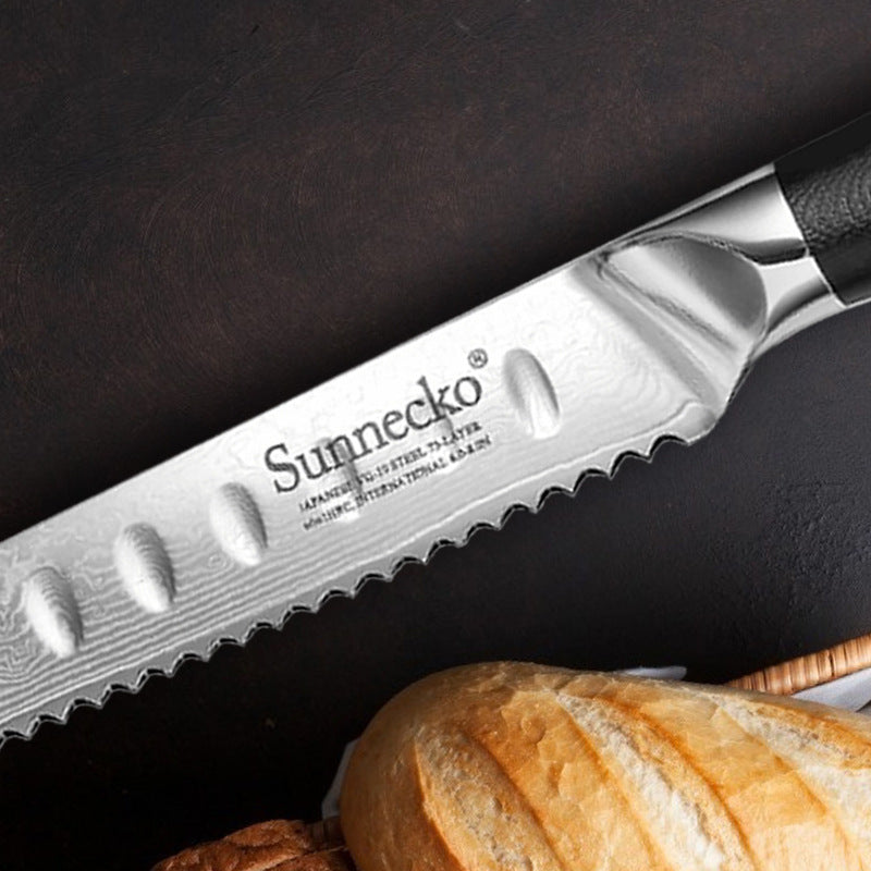 Damascus steel wave pattern baking chef special bread knife