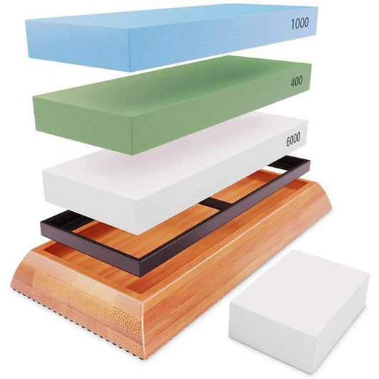Sharpening Stone Bamboo Base Suit