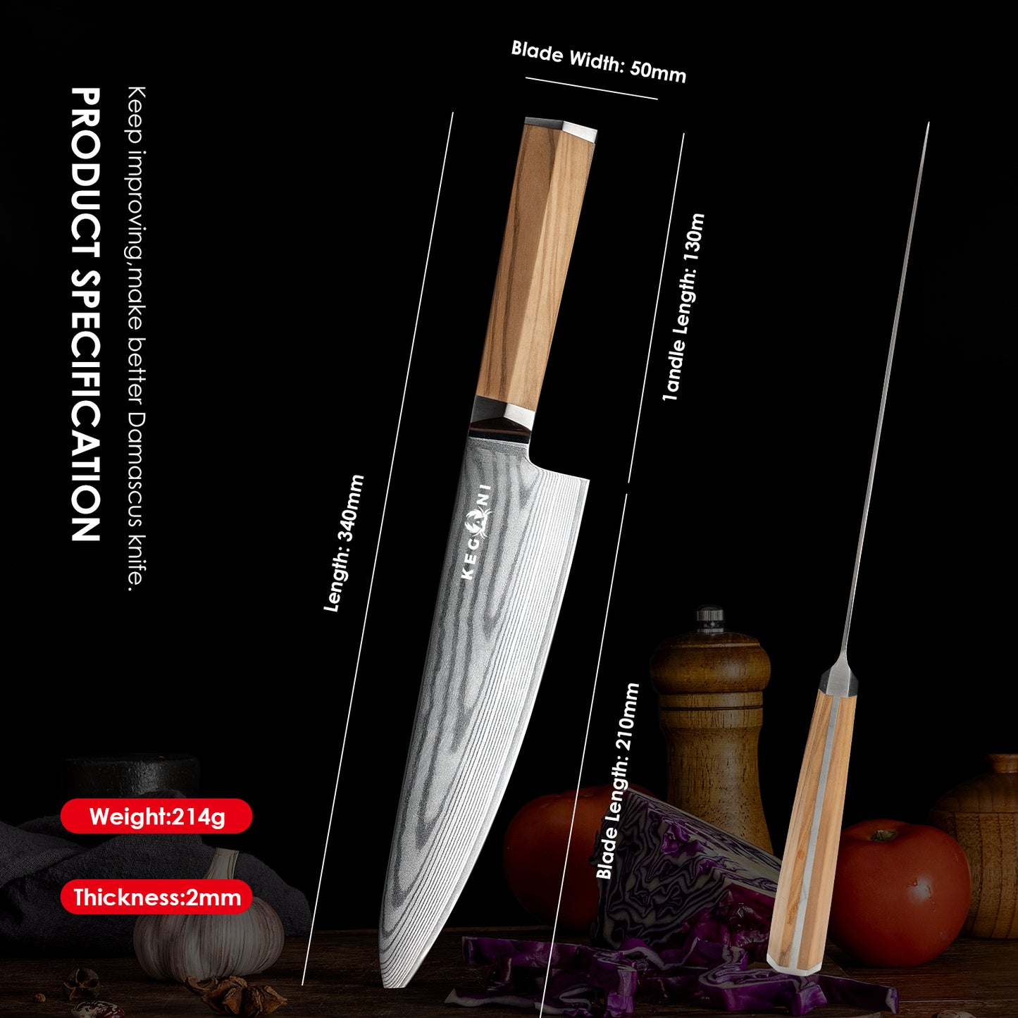 Kegani Japanese Chef Knife