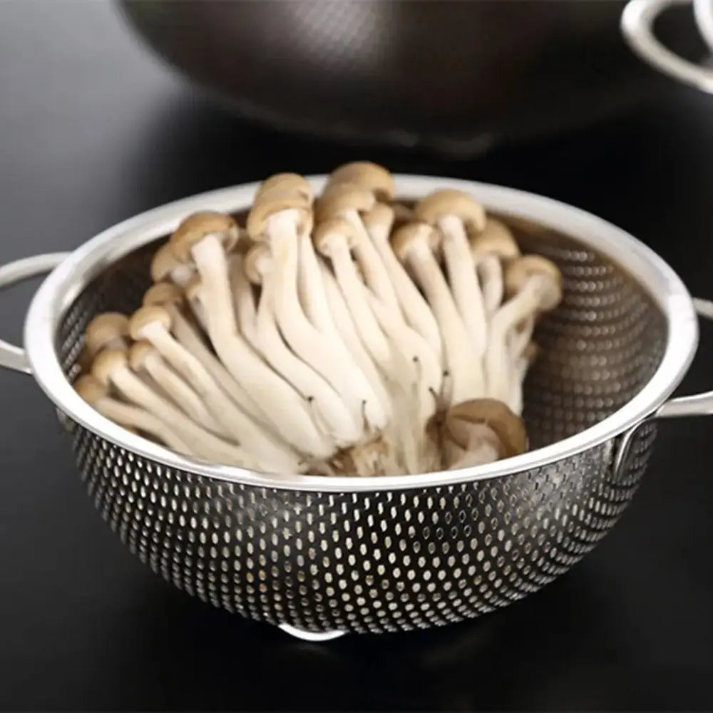 1Pc Mesh Strainer Colander Vegetables Fruit Washing Basket Sieve Bowl Spaghetti Colander Practical Draining Drainer Cleaner