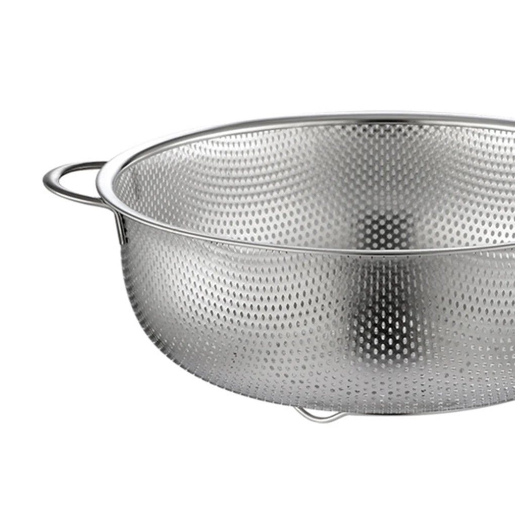 All Purpose Stainless Steel Fine Mesh Strainer Net Baskets with Handles Resting Base Colander Set Kitchen Supplies