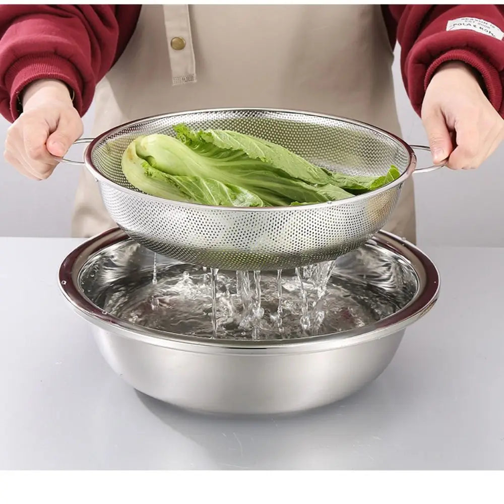1Pc Mesh Strainer Colander Vegetables Fruit Washing Basket Sieve Bowl Spaghetti Colander Practical Draining Drainer Cleaner