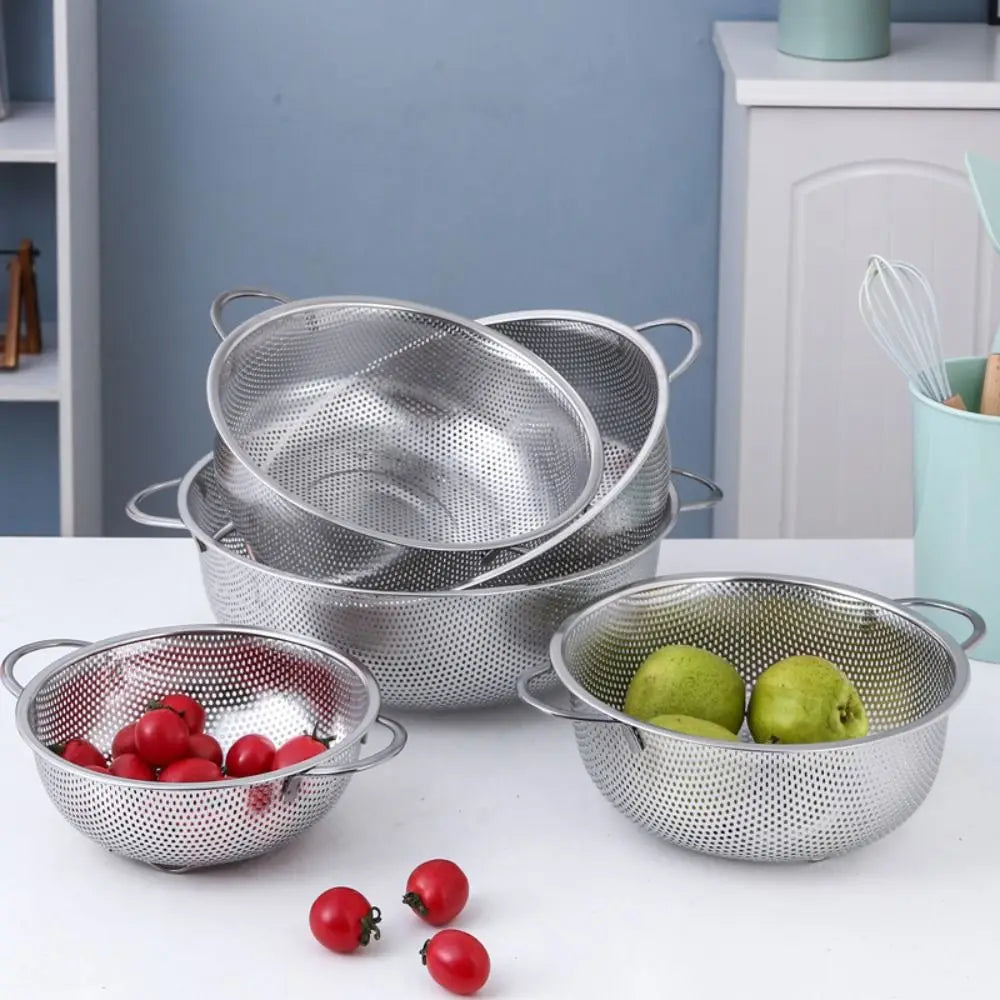 1Pc Mesh Strainer Colander Vegetables Fruit Washing Basket Sieve Bowl Spaghetti Colander Practical Draining Drainer Cleaner