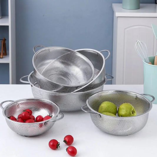 1Pc Mesh Strainer Colander Vegetables Fruit Washing Basket Sieve Bowl Spaghetti Colander Practical Draining Drainer Cleaner