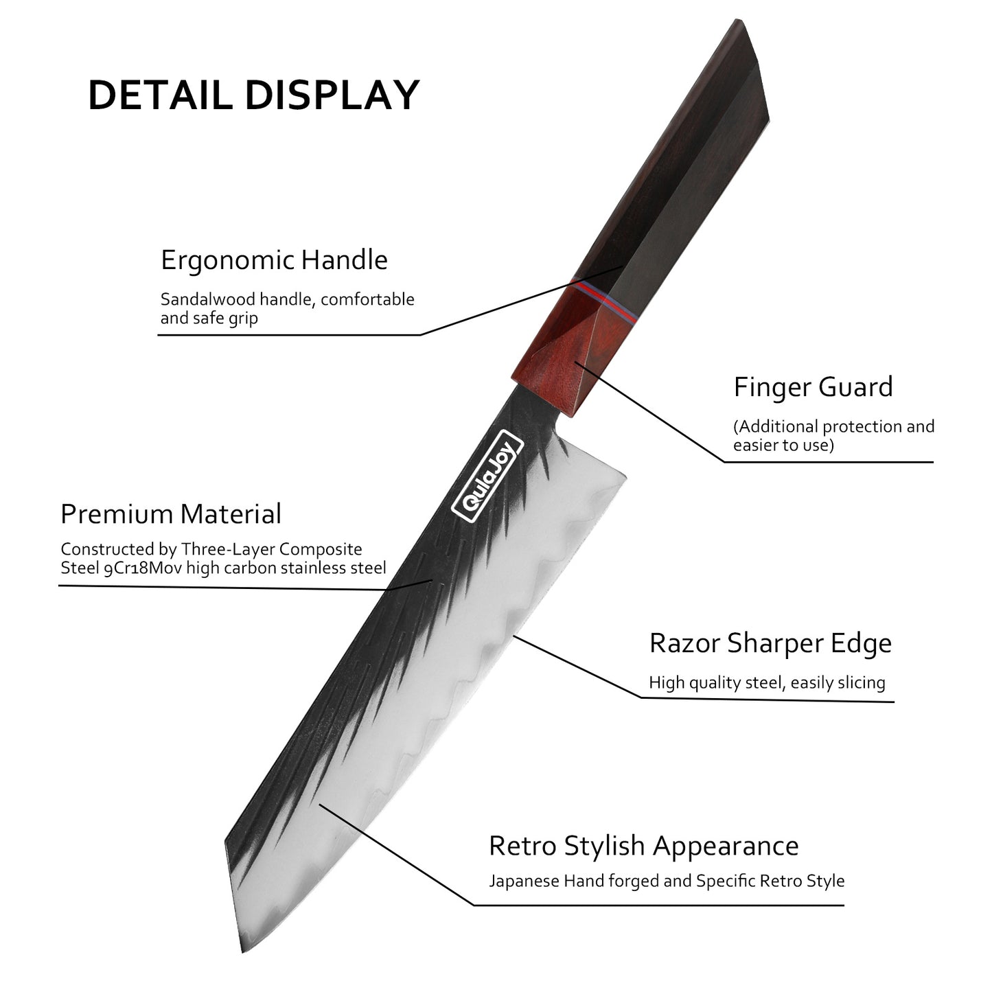Japanese Fillet Knife With Sandalwood Handle